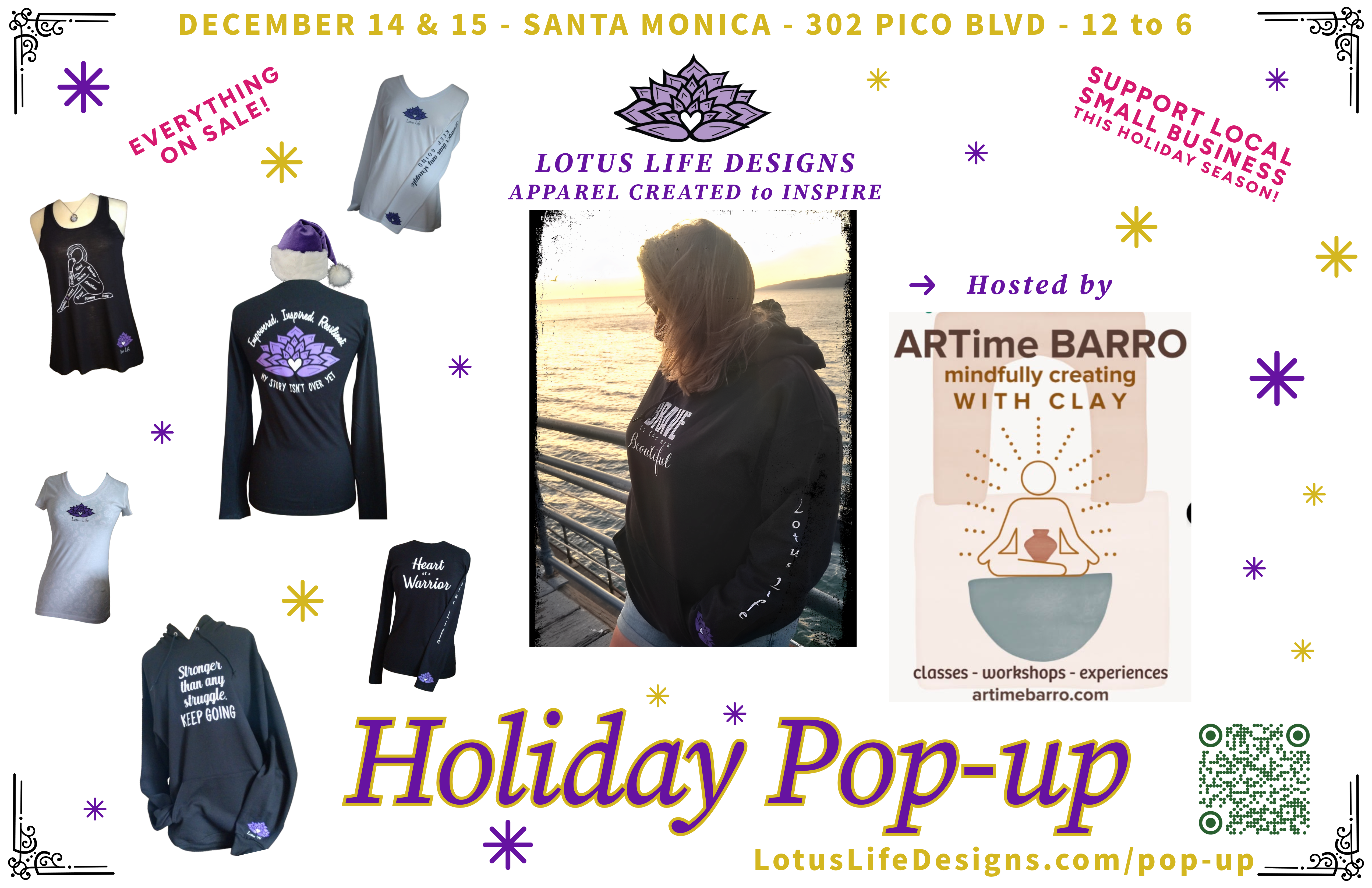 Lotus Life Designs Holiday Pop-up Event in Santa Monica on Dec. 14th and 15th 12pm to 6pm.